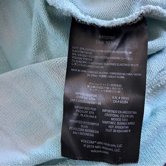 Volcom Womens Blue Fog Tie-Dye Lil Hoodie. Size Small. - Picture 7 of 7